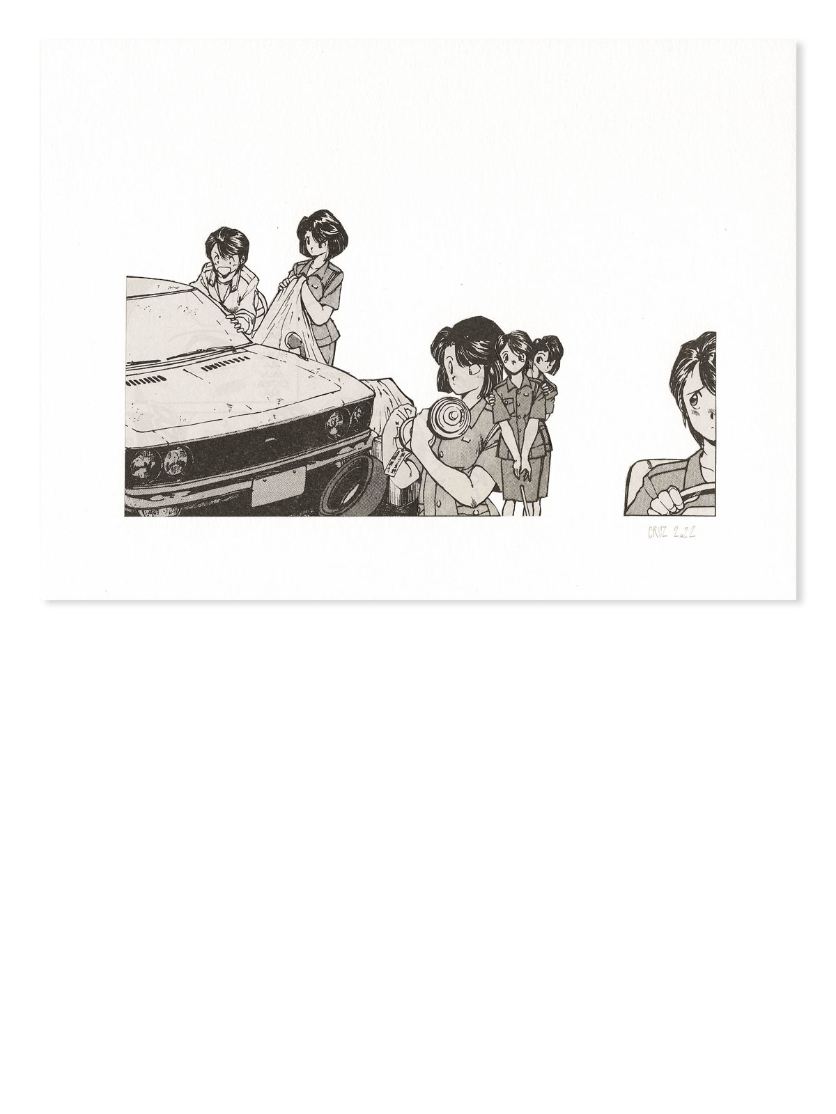 COLLAGE ANALOGICO CRUZ CALATRAVA MANGA ESTAS ARRESTADO VOLUMEN 4 KOSUKE FUJISHIMA 1986 NORMA XXIII