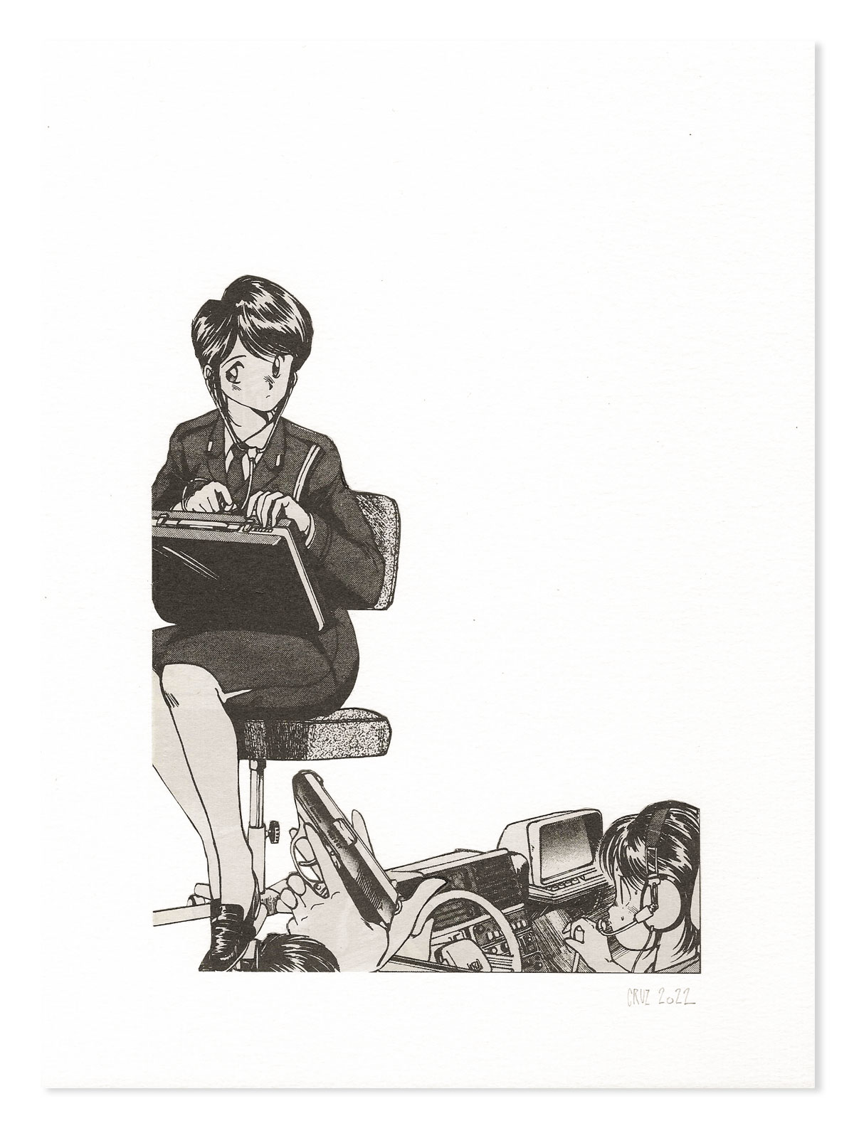 COLLAGE ANALOGICO CRUZ CALATRAVA MANGA ESTAS ARRESTADO VOLUMEN 4 KOSUKE FUJISHIMA 1986 NORMA XXVI